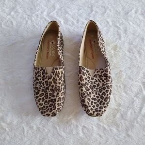 BOBS From Skechers Memory Foam Leopard Print Flats